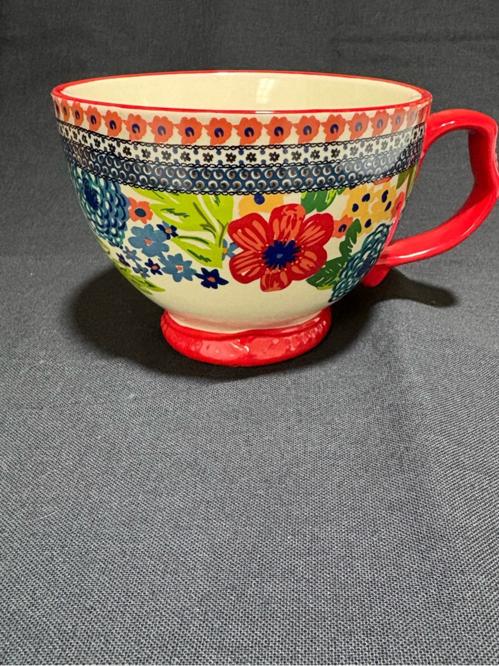 The Pioneer Woman Dazzling Dahlias Pedestal Soup Bowl Bowl/Mug